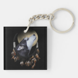 Siberische Husky Mystical Dreamcatcher Sleutelhanger