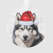Siberische Husky Naam Hond Vakantiefoto Kerstmis Ornament (achterkant)