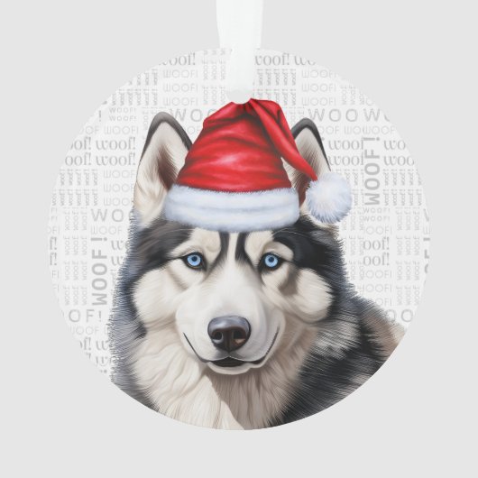 Siberische Husky Naam Hond Vakantiefoto Kerstmis Ornament (achterkant)