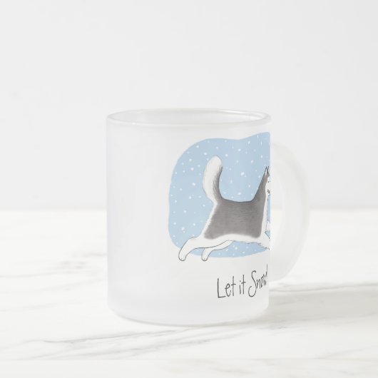 Siberische Husky of Alaskan Malamute Laat het Snee Matglas Koffiemok (Voorkant rechts)