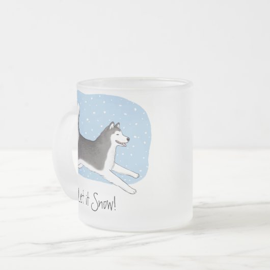 Siberische Husky of Alaskan Malamute Laat het Snee Matglas Koffiemok (Voorkant links)
