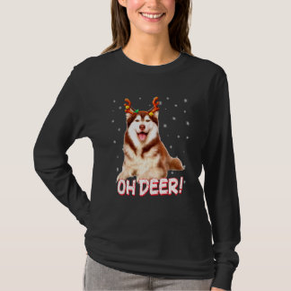 Siberische Husky Oh Hert Hond Kerstmis 1 T-shirt