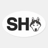 Siberische husky ovale Sticker (Voorkant)
