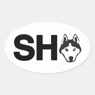Siberische husky ovale Sticker