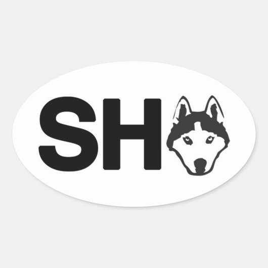 Siberische husky ovale Sticker (Voorkant)