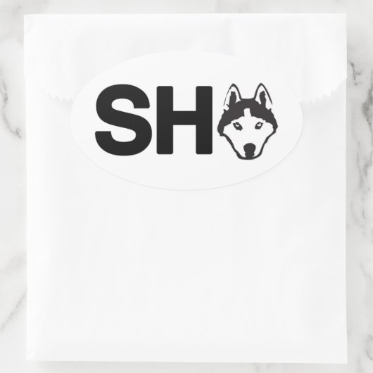Siberische husky ovale Sticker (Tas)