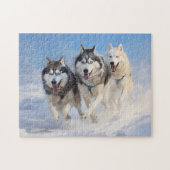 Siberische Husky pack 2 Legpuzzel (Horizontaal)