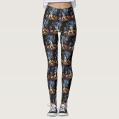 Siberische Husky pompoenen Halloween eng Leggings (Voorkant)