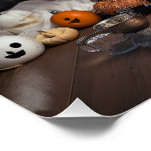 Siberische Husky pompoenen Halloween eng Perfect Poster (Hoek)