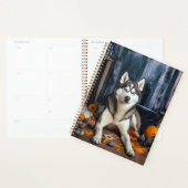 Siberische Husky pompoenen Halloween eng Planner (Display)