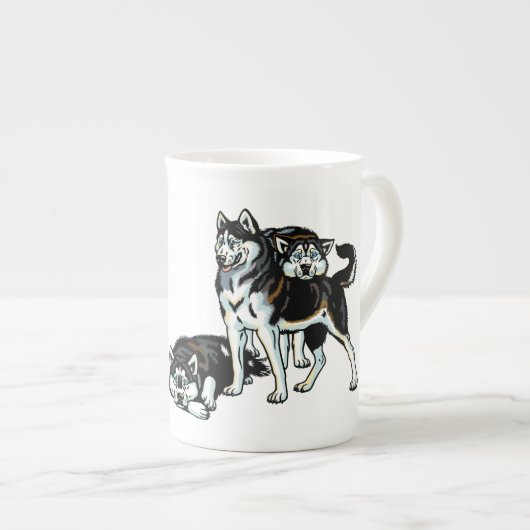 siberische husky porselein kop (Voorkant rechts)