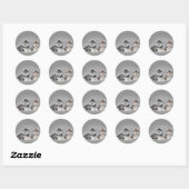 Siberische husky-puppies ronde sticker (Vel)