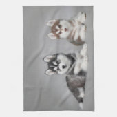 Siberische husky-puppies theedoek (Verticaal)