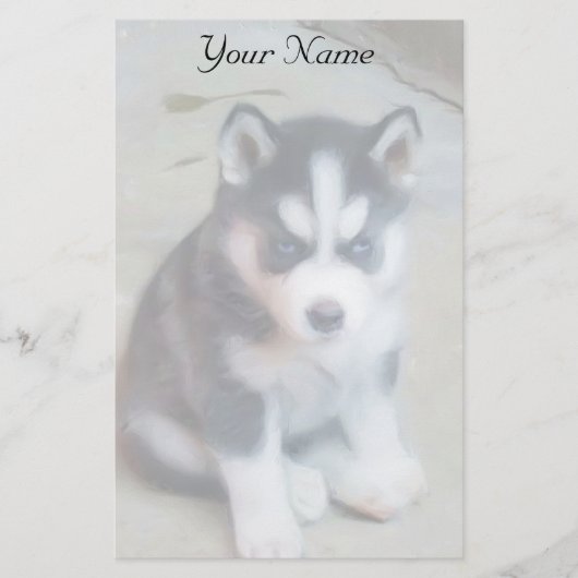 Siberische Husky puppy briefpapier (Voorkant)