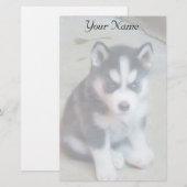 Siberische Husky puppy briefpapier (Voorkant / Achterkant)