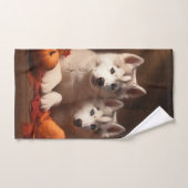 Siberische Husky Puppy Herfst Delight Pompoen Bad Handdoek (Handdoek)