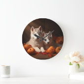 Siberische Husky Puppy Herfst Delight Pompoen Grote Klok (Huis)