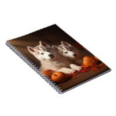 Siberische Husky Puppy Herfst Delight Pompoen Notitieboek (Rechterzijde)