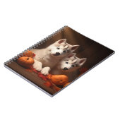 Siberische Husky Puppy Herfst Delight Pompoen Notitieboek (Linkerzijde)