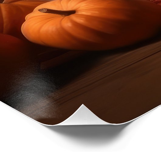 Siberische Husky Puppy Herfst Delight Pompoen Perfect Poster (Hoek)