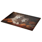 Siberische Husky Puppy Herfst Delight Pompoen Snijplank (Hoek)