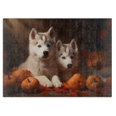 Siberische Husky Puppy Herfst Delight Pompoen Snijplank (Voorkant)