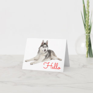 Siberische Husky Puppy Hond Hallo, Ik denk aan je Kaart