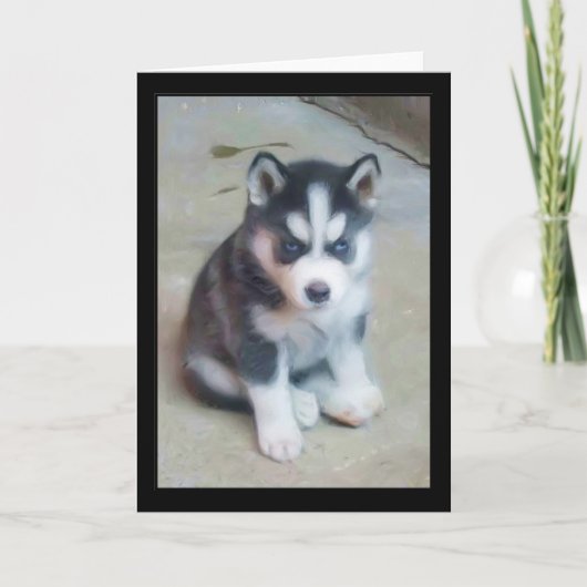 Siberische Husky puppy kunst Kaart (Voorkant)