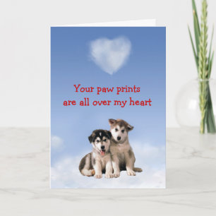Siberische Husky Puppy Love Kaart