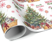 Siberische Husky Puppy Onder de Boom Cadeaupapier (Rol Hoek)