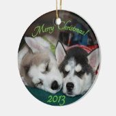 Siberische husky puppy Ornament (Links)