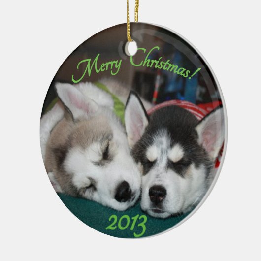 Siberische husky puppy Ornament (Links)