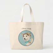 Siberische Husky Puppy Schilderen Koper Rode Hond Grote Tote Bag (Voorkant)