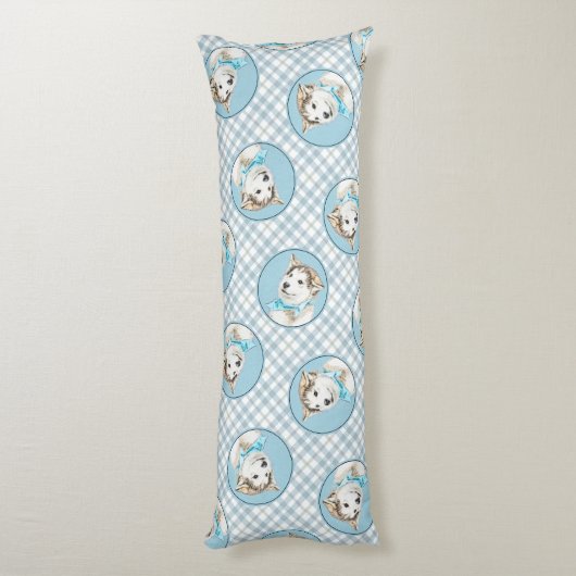 Siberische Husky Puppy Schilderen Koper Rode Hond  Lichaamskussen (Achterkant (Verticaal))