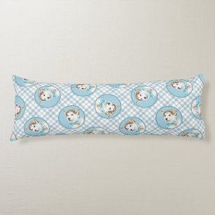 Siberische Husky Puppy Schilderen Koper Rode Hond  Lichaamskussen