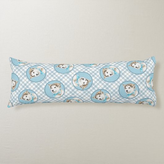 Siberische Husky Puppy Schilderen Koper Rode Hond  Lichaamskussen (Voorkant)