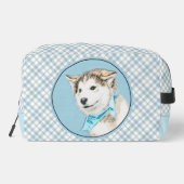 Siberische Husky Puppy Schilderen Koper Rode Hond  Toilettasje (Achterkant)