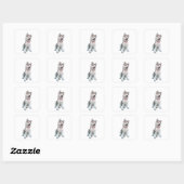 Siberische Husky Puppy Vierkante Sticker (Vel)
