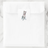Siberische Husky Puppy Vierkante Sticker (Tas)