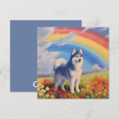 Siberische Husky Regenboog Memorial aangepaste hon (Voorkant / Achterkant)