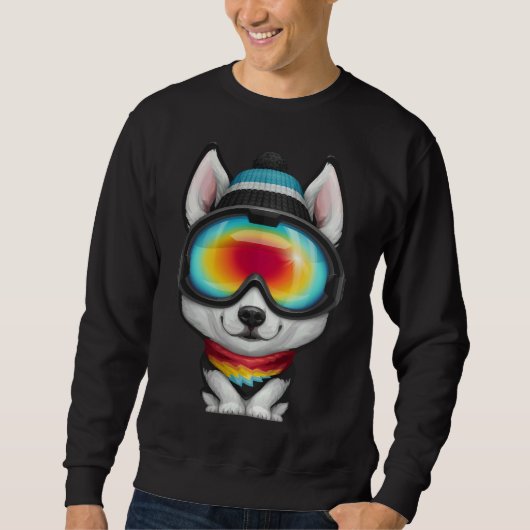 Siberische Husky Rider Trui (Voorkant)