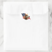 Siberische Husky (rode) vlag Ronde Sticker (Tas)