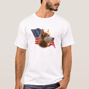 Siberische Husky (rode) vlag T-shirt
