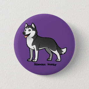 Siberische Husky Ronde Button 5,7 Cm