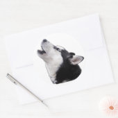 siberische husky ronde sticker (Envelop)