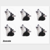 siberische husky ronde sticker (Vel)