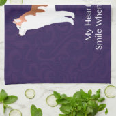 Siberische Husky - Rood - Bedenk uw design Theedoek (Gevouwen)