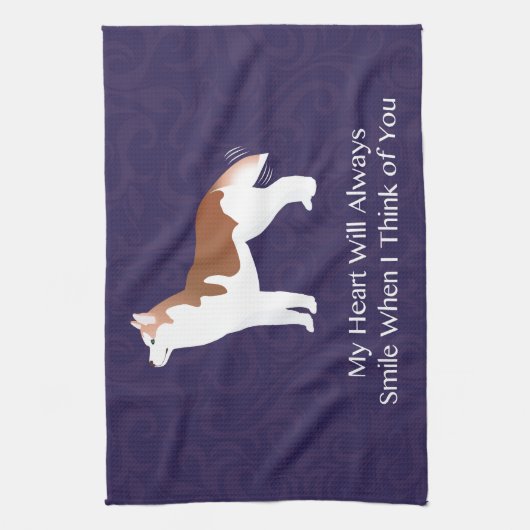 Siberische Husky - Rood - Bedenk uw design Theedoek (Verticaal)