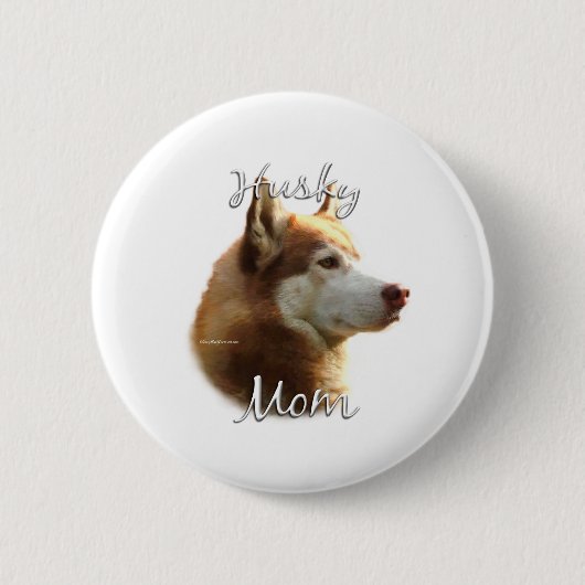 Siberische Husky (rood) Moeder 2 Ronde Button 5,7 Cm (Voorkant)