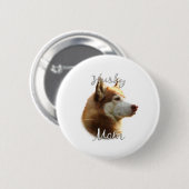 Siberische Husky (rood) Moeder 2 Ronde Button 5,7 Cm (Voorkant /achterkant)